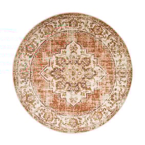 Dywan okrągły vintage - Spring Medaillon Terakota/Kremowy - product