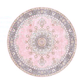 Dywan okrągły vintage - Lily Medallion Różowy - product