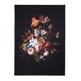 Dywan w kwiaty - Florine Czarny/Pomarańczowy - product