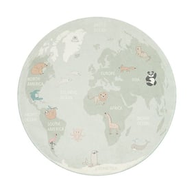 Dywan okrągły - Globe Mint - product