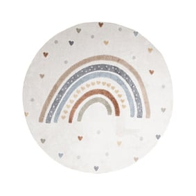 Dywan dziecięcy okrągły nadający się do prania - Ravi Rainbow Kolorowy - product