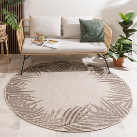 Dywan zewnętrzny okrągły - Tiga Edge Taupe