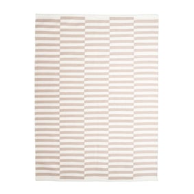 Dywan nowoczesny w paski - Dazzle Blocks Beżowy/Biały - product