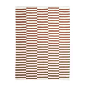 Dywan nowoczesny w paski - Dazzle Blocks Brązowy/Biały - product