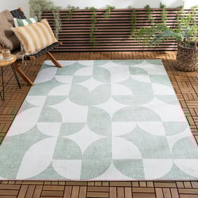 Dywan zewnętrzny abstrakcja - Groovy Tiles Zielony