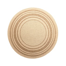 Dywan zewnętrzny okrągły - Mavi Border Kremowy/Brązowy - product
