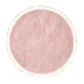 Dywan okrągły z długim włosiem - Lofty Fringe Różowy - sfeer