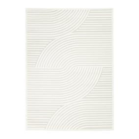 Dywan nowoczesny - Nori Curves Biały - sfeer