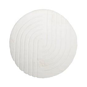 Dywan okrągły z długim włosiem - Carvy Curves Kremowy - sfeer