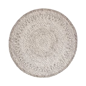 Dywan zewnętrzny okrągły - Summer Azteca Jasnoszary - sfeer