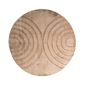 Dywan okrągły z długim włosiem - Carvy Arches Taupe - sfeer