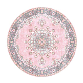 Dywan okrągły vintage - Lily Medallion Różowy - sfeer
