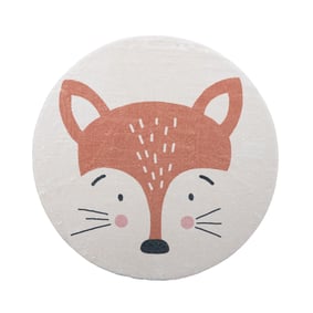 Dywan dziecięcy okrągły nadający się do prania - Sammy Fox Pomarańczowy - sfeer