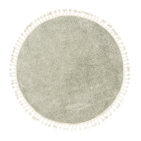 Dywan okrągły z długim włosiem - Lofty Fringe Miętowy - sfeer