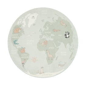 Dywan okrągły - Globe Mint - sfeer