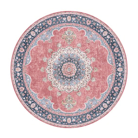 Dywan okrągły vintage - Lily Medallion Czerwony/Różowy - sfeer