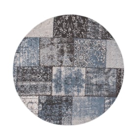 Dywan okrągły Patchwork - Dreams Szary/Niebieski - sfeer