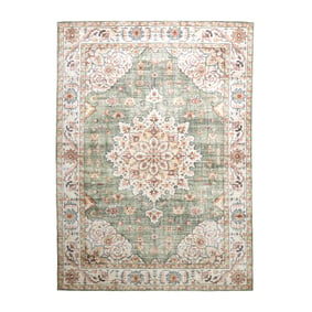 Dywan zewnętrzny vintage - Santo Medallion Oliwkowy - sfeer