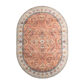 Dywan zewnętrzny vintage owalny - Santo Flora Terakota - sfeer