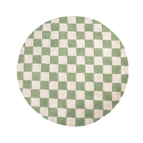 Dywan okrągły retro - Gambit Zielony/Biały - sfeer