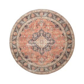 Dywan zewnętrzny okrągły - kairo Medallion Terakota/Ciemnoniebieski - sfeer