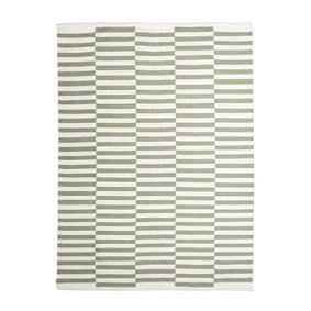 Dywan nowoczesny w paski - Dazzle Blocks Zielony/Biały - sfeer