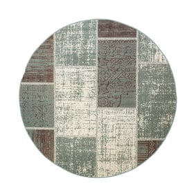 Dywan okrągły Patchwork - Spring Zielony/Szary - sfeer
