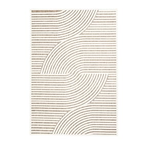 Dywan nowoczesny - Nori Curves Biały/Taupe - sfeer