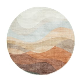 Dywan okrągły nowoczesny - Field Terakota - sfeer