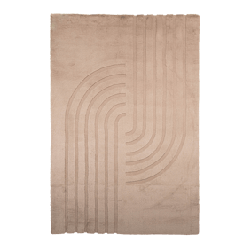 Miękki dywan z długim włosiem - Carvy Curves Taupe - sfeer