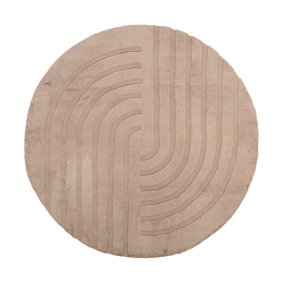 Dywan okrągły z długim włosiem - Carvy Curves Taupe - sfeer