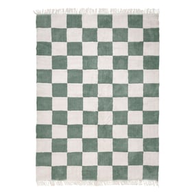 Dywan szachownica - Blox Fringe Zielony - sfeer