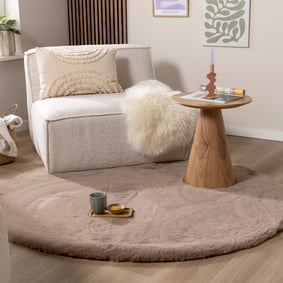 Dywan okrągły z długim włosiem - Comfy Supreme Taupe
