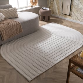 Dywan nieregularny - Flowy Lines Kremowy