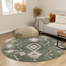 Okrągły dywanik berberyjski - Blend Aztec Green