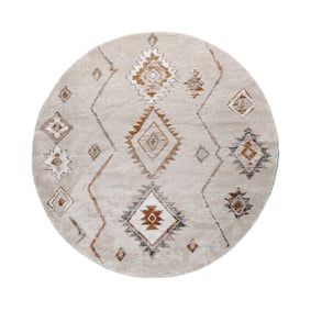 Okrągły dywan berberyjski – Blend Aztec Beige - sfeer