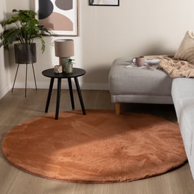 Okrągły dywan z niskim włosiem – Cozy Terracotta