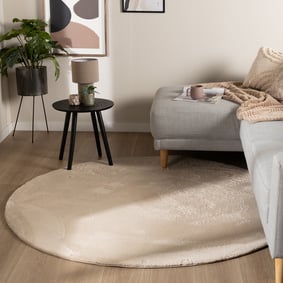 Okrągły dywan z niskim włosiem – Cozy Beige