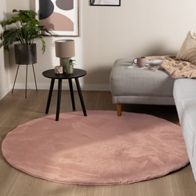 Okrągły dywan z niskim włosiem – Cozy Pink