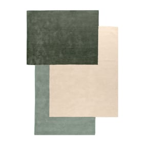 Dywan abstrakcyjny z wełny – Jules Creme/Green - sfeer