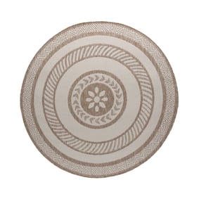 Okrągły jutowy dywan zewnętrzny – Nusa Medallion Beige/Krem - sfeer