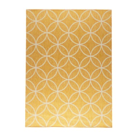 Geometryczny Dywan Zewnętrzny – Faro Ripple Yellow - sfeer