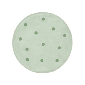 Okrągły dywan do pokoju dziecięcego – Lou Dots Zielony - sfeer