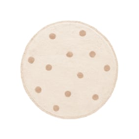 Okrągły Dywan do Pokoju Dziecięcego – Lou Dots Taupe - sfeer
