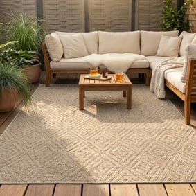 Dywan zewnętrzny z juty - Fora Tile Naturalny