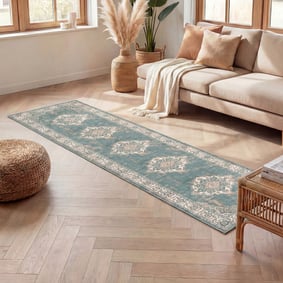 Chodnik vintage - Spring Medaillon Zielony/Kremowy
