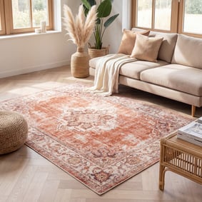 Dywan vintage - Spring Medaillon Terakota/Kremowy