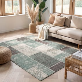 Dywan Patchwork - Spring Zielony/Szary