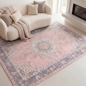 Dywan vintage - Lily Medallion Różowy