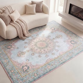 Dywan vintage - Lily Medallion Jasnoniebieski